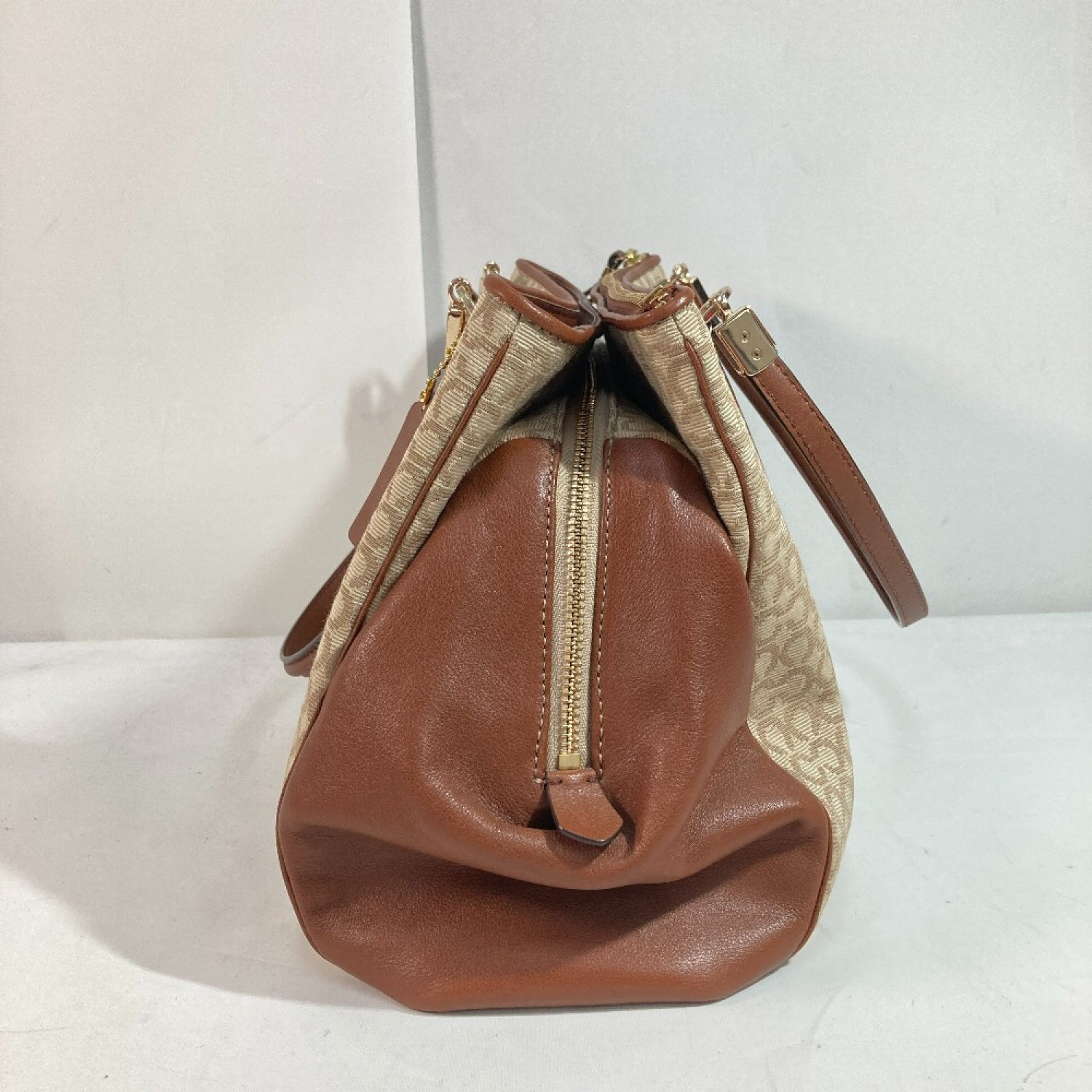 中古】 COACH コーチ ハンドバッグ F27902 ベージュ x ベージュ x