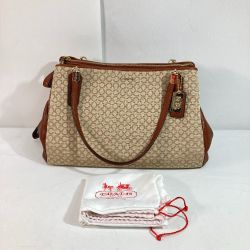 ◎◎ COACH コーチ ハンドバッグ F27902 ベージュ x ベージュ x ゴールド マディソンオプアート シグネチャー レディース Bランク