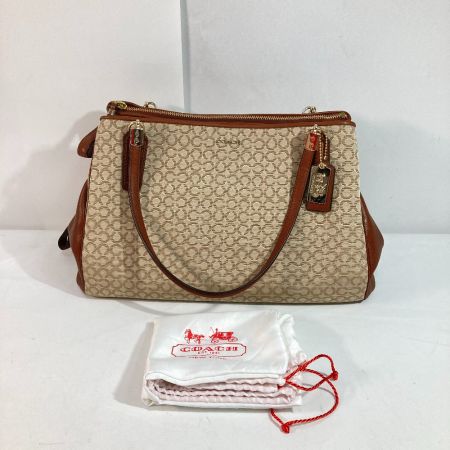  COACH コーチ ハンドバッグ F27902 ベージュ x ベージュ x ゴールド マディソンオプアート シグネチャー レディース