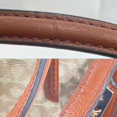  COACH コーチ ハンドバッグ F27902 ベージュ x ベージュ x ゴールド マディソンオプアート シグネチャー レディース