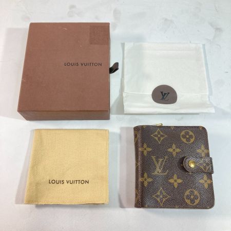  LOUIS VUITTON ルイヴィトン モノグラム コンパクトジップ  M61667 財布 イニシャル入り