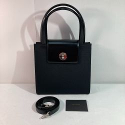 ◎◎ BVLGARI ブルガリ ハンドバッグ  ブラック x シルバー Bランク