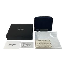◎◎ Paul Smith ポールスミス ジップストローグレイン2 PSC783 ネイビー 二つ折り財布 牛革 Aランク