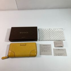 ◎◎ GUCCI グッチ ディアマンテ 長財布 ラウンドファスナー 354487・2184 イエロー x ブラウン x シルバー Bランク