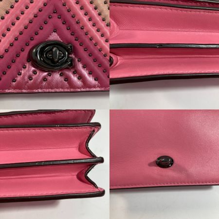  COACH コーチ クラッチバッグフォルドオーバー 27091 ショッキングピンク ポシェット ショルダーバッグ チェーン