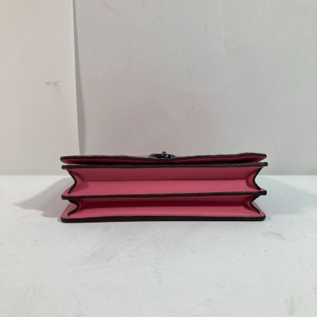  COACH コーチ クラッチバッグフォルドオーバー 27091 ショッキングピンク ポシェット ショルダーバッグ チェーン
