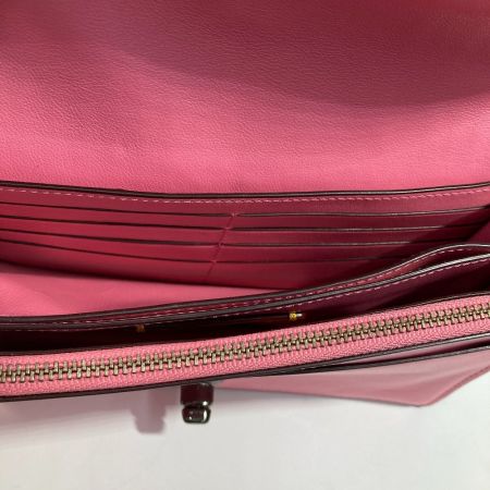  COACH コーチ クラッチバッグフォルドオーバー 27091 ショッキングピンク ポシェット ショルダーバッグ チェーン