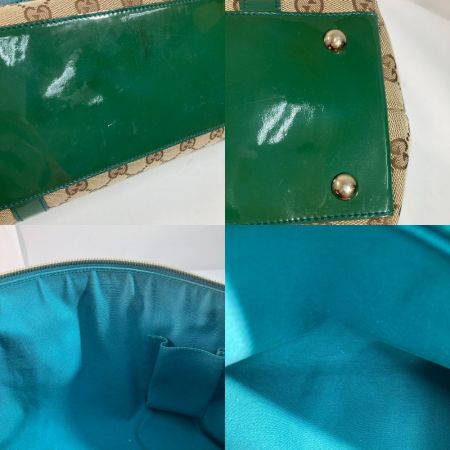  GUCCI グッチ トートバッグ 141470 ベージュ×グリーン x ベージュ x ゴールド
