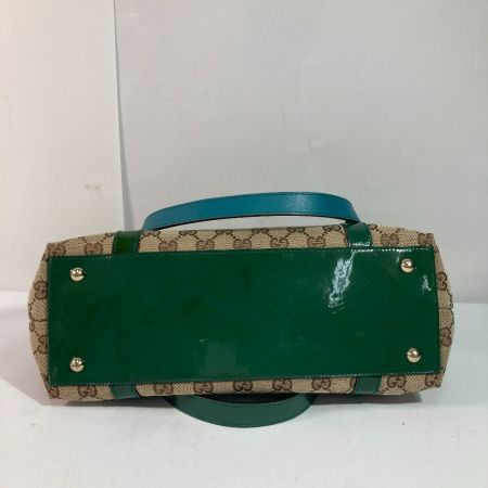  GUCCI グッチ トートバッグ 141470 ベージュ×グリーン x ベージュ x ゴールド