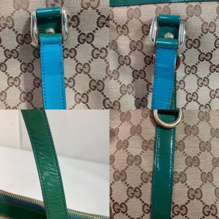  GUCCI グッチ トートバッグ 141470 ベージュ×グリーン x ベージュ x ゴールド