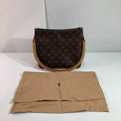 ◎◎ LOUIS VUITTON ルイヴィトン モノグラム ルーピングMM ショルダーバッグ M51146 ブラウン x ゴールド ハンドバッグ Bランク