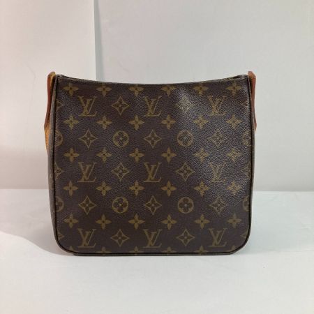 LOUIS VUITTON ルイヴィトン モノグラム ルーピングMM ショルダーバッグ M51146 ブラウン x ゴールド ハンドバッグ