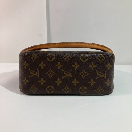 LOUIS VUITTON ルイヴィトン モノグラム ルーピングMM ショルダーバッグ M51146 ブラウン x ゴールド ハンドバッグ
