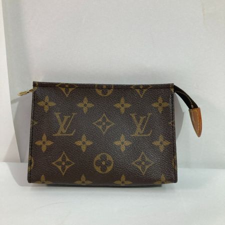  LOUIS VUITTON ルイヴィトン モノグラム ポシェット トワレット15 化粧ポーチ M47546 ブラウン x ゴールド コスメポーチ