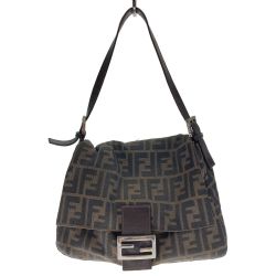 ◎◎ FENDI フェンディ ズッカ ワンショルダーバッグ 2348 26325-003 ブラウン x シルバー ビス欠け Cランク