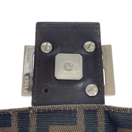  FENDI フェンディ ズッカ ワンショルダーバッグ 2348 26325-003 ブラウン x シルバー ビス欠け