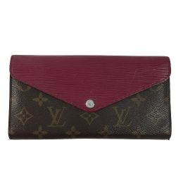 ◎◎ LOUIS VUITTON ルイヴィトン モノグラム ポルトフォイユ マリールーロン  M60498 3つ折長財布 レザー フューシャ Cランク