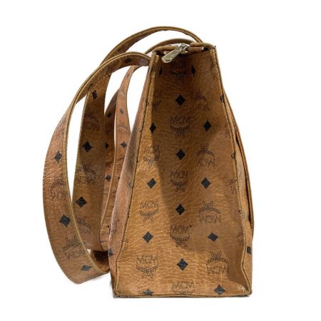  MCM エムシーエム トートバッグ ブラウン x ブラック x ゴールド