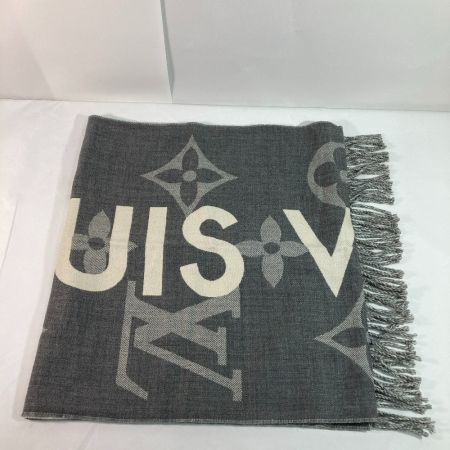  LOUIS VUITTON ルイヴィトン エシャルプ・モノグラム キャピタル M73455 グレー x ホワイト マフラー