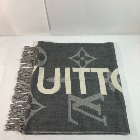  LOUIS VUITTON ルイヴィトン エシャルプ・モノグラム キャピタル M73455 グレー x ホワイト マフラー