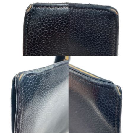  CHANEL シャネル 長財布 ブラック x ゴールド がま口