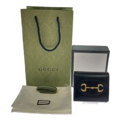 ◎◎ GUCCI グッチ ホースビット 621891 ブラック x ゴールド 2つ折り財布 Aランク