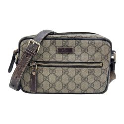 ◎◎ GUCCI グッチ GGスプリーム ショルダーバッグ 201447 ベージュ x ブラウン Cランク