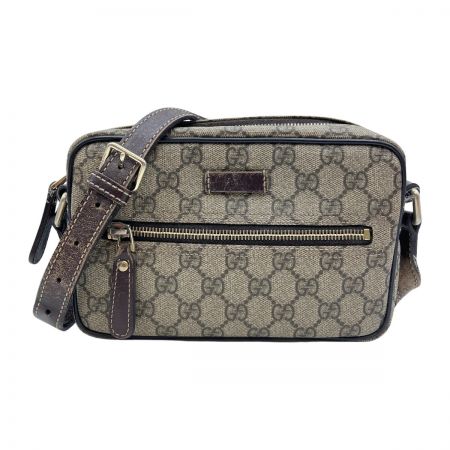  GUCCI グッチ GGスプリーム ショルダーバッグ 201447 ベージュ x ブラウン