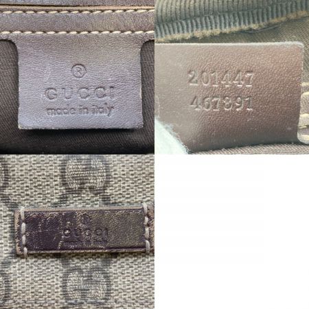  GUCCI グッチ GGスプリーム ショルダーバッグ 201447 ベージュ x ブラウン