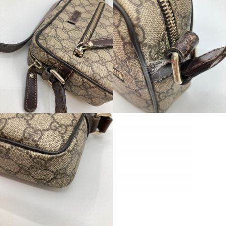  GUCCI グッチ GGスプリーム ショルダーバッグ 201447 ベージュ x ブラウン