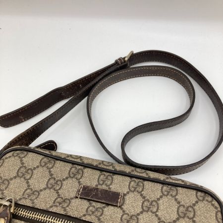  GUCCI グッチ GGスプリーム ショルダーバッグ 201447 ベージュ x ブラウン