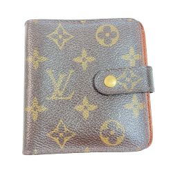◎◎ LOUIS VUITTON ルイヴィトン モノグラム コンパクトジップ M61667 ラウンドファスナー 二つ折り財布 レディース Cランク