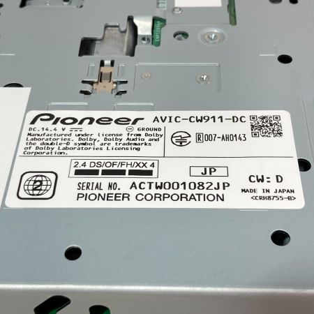  carrozzeria カロッツェリア CYBER NAVI サイバーナビ カーナビゲーション AVIC-CW911 DC