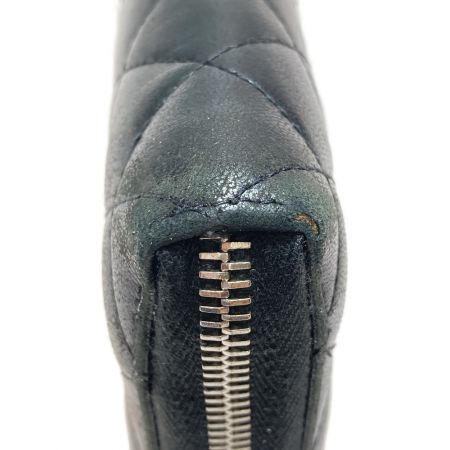  CHANEL シャネル マトラッセ 長財布 ブラック x シルバー x ブラウン ラウンドファスナー