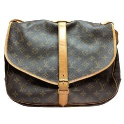 ◎◎ LOUIS VUITTON ルイヴィトン モノグラム ソミュール35 M42254 ブラウン ショルダーバッグ Bランク