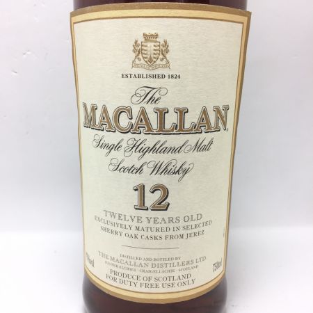  The MACALLAN マッカラン 12年 750ml 43% ラベル剥がれ有 箱無 スコッチ 未開栓