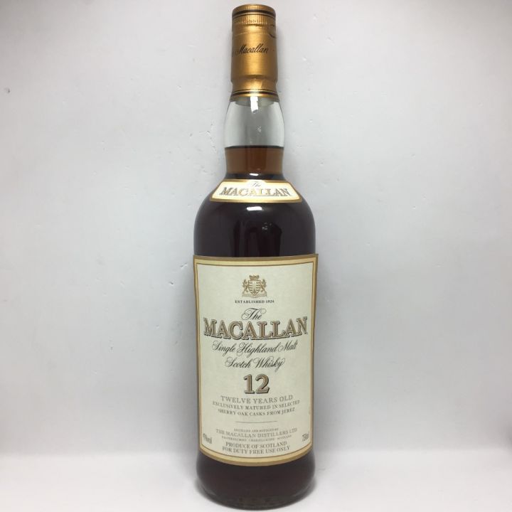 The MACALLAN マッカラン 12年 750ml 43% ラベル剥がれ有 箱無 スコッチ 未開栓｜中古｜なんでもリサイクルビッグバン