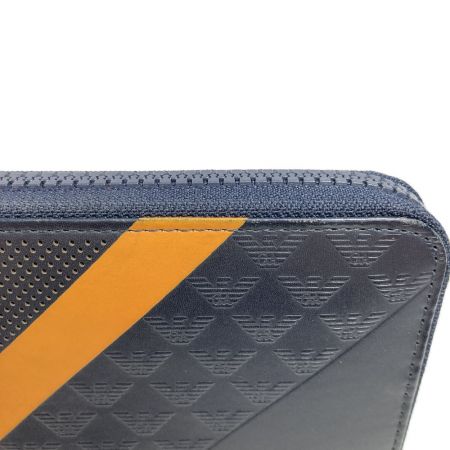  EMPORIO ARMANI エンポリオアルマーニ 長財布 YEME49-YKS2V ブラック x オレンジ ラウンドファスナー