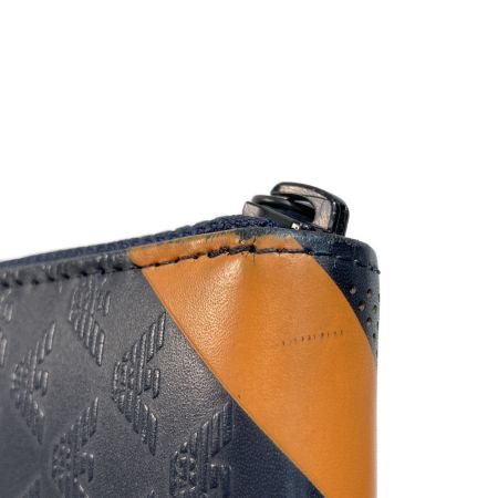  EMPORIO ARMANI エンポリオアルマーニ 長財布 YEME49-YKS2V ブラック x オレンジ ラウンドファスナー
