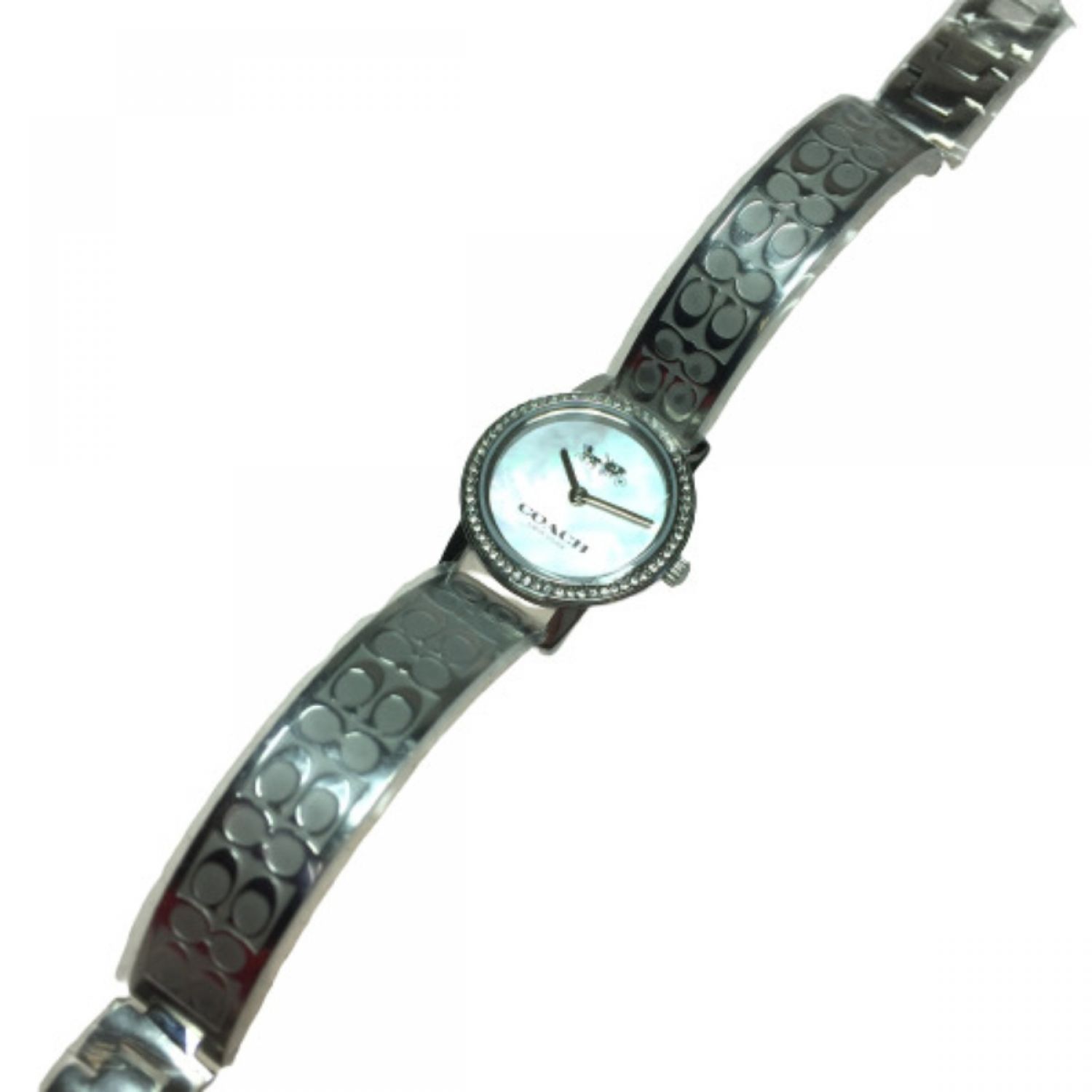 35mm腕回りシグネチャー レディース 腕時計 クオーツ SS レザー シルバー ベージュ ブラウン ホワイト文字盤