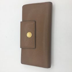 ◎◎ BVLGARI ブルガリ 3つ折り長財布 キャメル Bランク