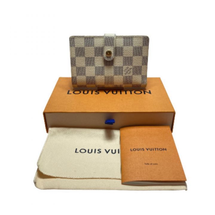 LOUIS VUITTON ルイヴィトン ダミエ・アズール ポルトフォイユ ヴィエノワ N61676 ホワイト 2つ折り財布 がま口 ｜中古｜なんでもリサイクルビッグバン