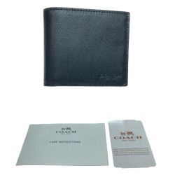 ◎◎ COACH コーチ 札入れ F75206 ブラック BLK 2つ折り財布 小銭入れ無し Aランク