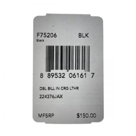  COACH コーチ 札入れ F75206 ブラック BLK 2つ折り財布 小銭入れ無し