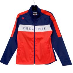 ◎◎ DESCENTE デサント ゴルフ レディース ウェア ジャケット ツイルストレッチフルジップ DGWQJK00 ネイビー Lサイズ Sランク