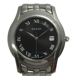 ◎◎ GUCCI グッチ 5500M クォーツ メンズ 腕時計 文字盤ブラック 5500M Cランク