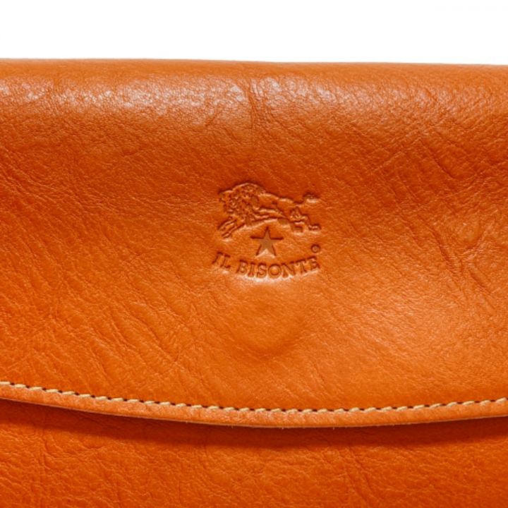 IL BISONTE イルビゾンテ 長財布 ジェニュインレザー キャメル 布袋