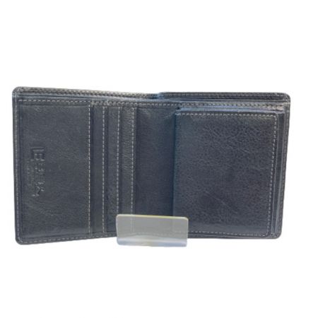◎◎ 革職人 レザーファクトリー Dualline デュアルライン ボックス小銭入れ付き二つ折り財布 DU010BK ネオブラック Bランク