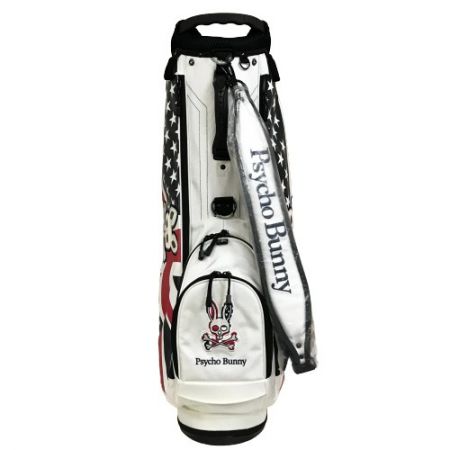  Psycho Bunny サイコバニー スタンドバッグ キャディバッグ 9型 5分割 ホワイト