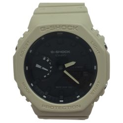 ◎◎ CASIO カシオ G-SHOCK Gショック 腕時計 メンズ アナログ デジタル GA-2100-5A 八角形 ウレタン ベージュ 黒 ブラック  GA-2100 箱付き Bランク